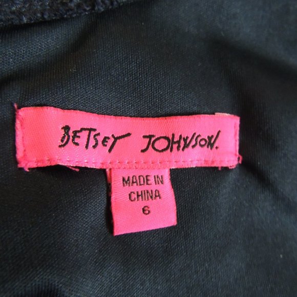 Betsey Johnson Sz 6 Dress Lace Navy Blue Scalloped Hem Lined Graduation Wedding - Picture 4 of 4